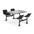 OFM 30 W x 48 L Stainless Steel Group/Cluster Table And Chair, Black