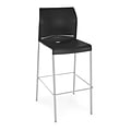 Essentials by OFM 30.5 Plastic Cafe Stacking Stool, Black, Pack of 2 (E2000-2PK-P0)
