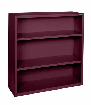 Sandusky® Elite 42H x 46W x 18D Steel Fully Adjustable Bookcase, Burgundy
