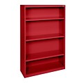 Sandusky® Elite 60H x 34W x 12D Steel Fully Adjustable Bookcase, Red
