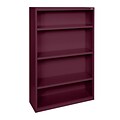 Sandusky® Elite 52H x 34W x 12D Steel Fully Adjustable Bookcase, Burgundy