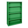Sandusky® Elite 60H x 34W x 12D Steel Fully Adjustable Bookcase, Primary Green