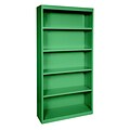 Sandusky® Elite 72H x 34W x 12D Steel Fully Adjustable Bookcase, Primary Green