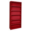 Sandusky® Elite 84H x 36W x 18D Steel Fully Adjustable Bookcase, Red