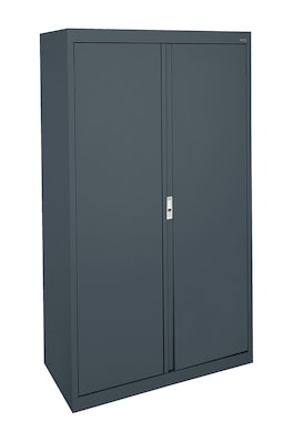 Sandusky® System Series 64H x 36W x 18D Steel Double Door Storage Cabinet, Charcoal