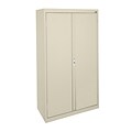 Sandusky® System Series 64H x 36W x 18D Steel Double Door Storage Cabinet, Putty