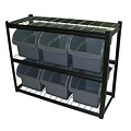 Sandusky® 33H x 42W x 16D Steel 6 Extra Large Bin Shelving Unit, Black