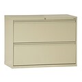 Sandusky® 800 Series Steel Full Pull Lateral File, 2 Drawer, Putty