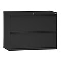 Sandusky® 800 Series 2-Drawer Steel Full Pull Lateral File Cabinet, Black, Letter/Legal (LF8F362-09)