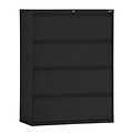 Sandusky® 800 Series 4-Drawer Steel Lateral File Cabinet, Black, Letter/Legal (LF8F364-09)