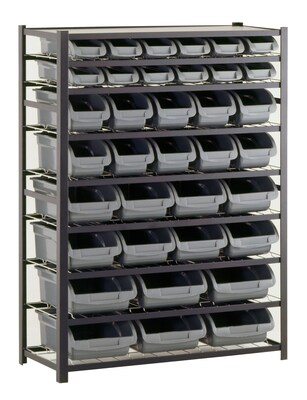 Sandusky® 57H x 42W x 16D Steel 36 Storage Bin Shelving Unit, Black