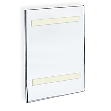 Azar® 14 x 8 1/2 Vertical Wall Mount Acrylic Sign Holder With Adhesive Tape, Clear, 10/Pack