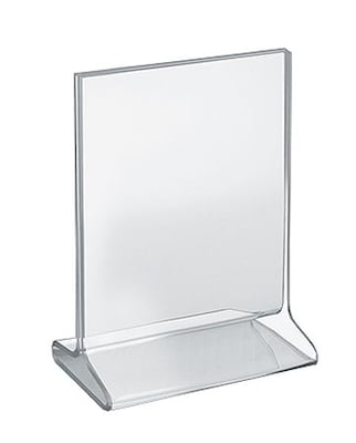 Azar Displays Top Loading Clear Acrylic T-Frame Sign Holder 5.5 Wide x 7 High-Vertical, 10-Pack (