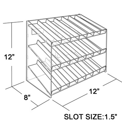 Azar® 3-Tier 21 Compartment Cosmetic Counter Display, 10 1/2"(H) x 12"(W) x 8"(D)