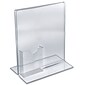 Azar® 11" x 8 1/2" Vertical Double Sided Stand Up Acrylic Sign Holder with Brochure Pocket, Clear, 10/Pack