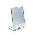 Azar® Vertical Slated L-Shaped Sign Holder With Business Card Pocket, Clear, 10/Pack