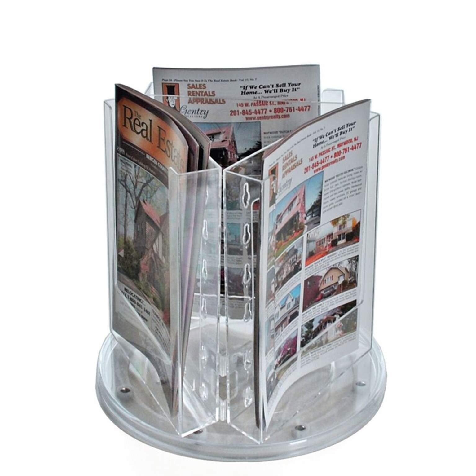 Azar Displays Three-Pocket Revolving Bifold Brochure Holder (252318)