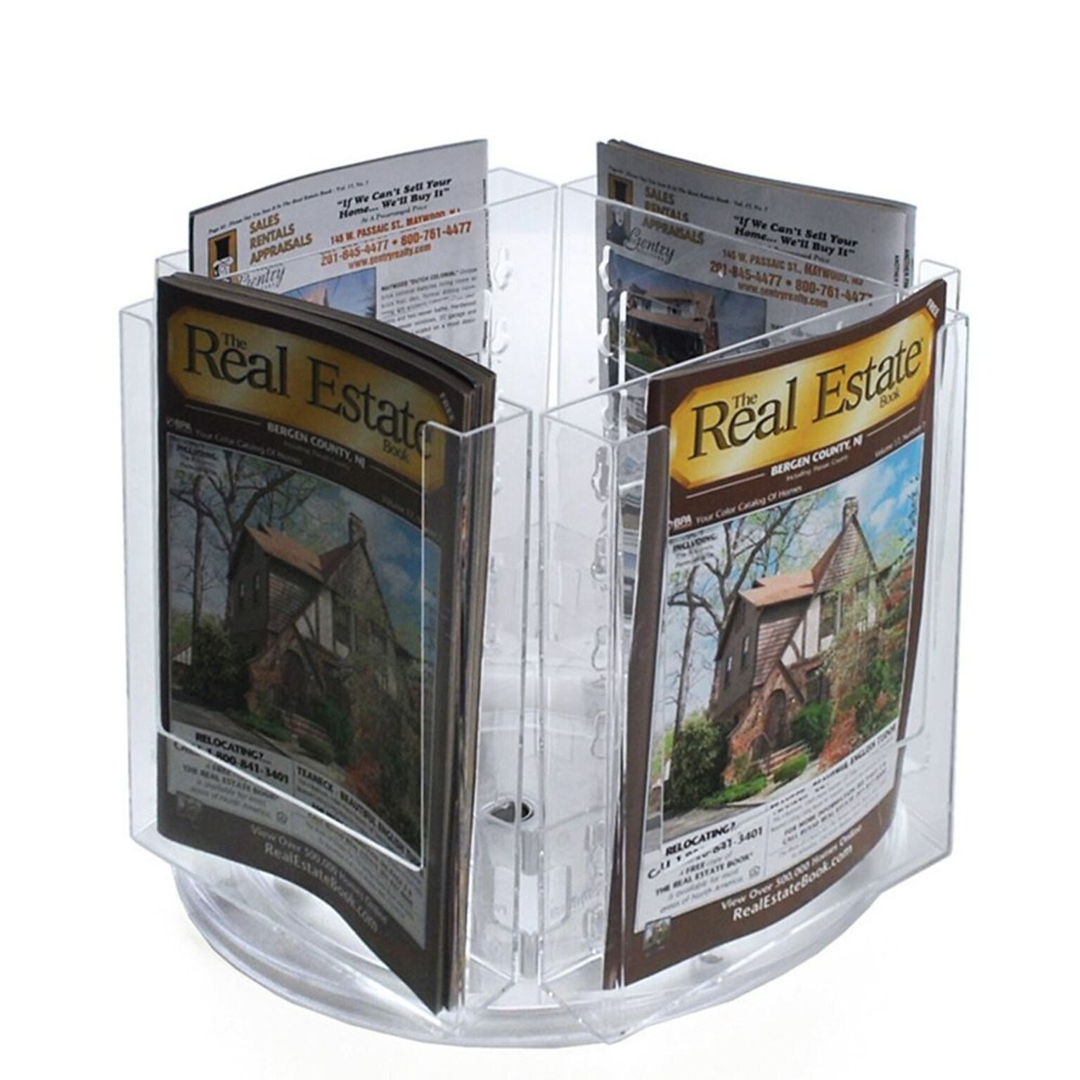 Azar Displays Four-Pocket Revolving Bifold Brochure Holder (252319)
