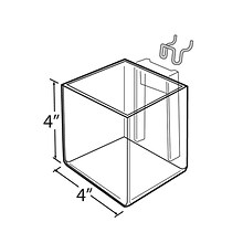 Azar Displays 4 Cube Bin for Pegboard or Slat wall, 4/Pack (256105)