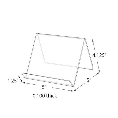 Azar Displays 5"W x 5"D x 4.125"H Easel Display. Front Lip: 1.25"H, 10-Pack (515420)