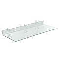 Azar® 24 x 8 Acrylic Shelf For Pegboard/Slatwall, Clear, 4/Pk