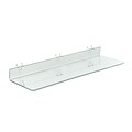 Azar® 24 x 6 Acrylic Shelf For Pegboard/Slatwall, Clear, 4/Pk