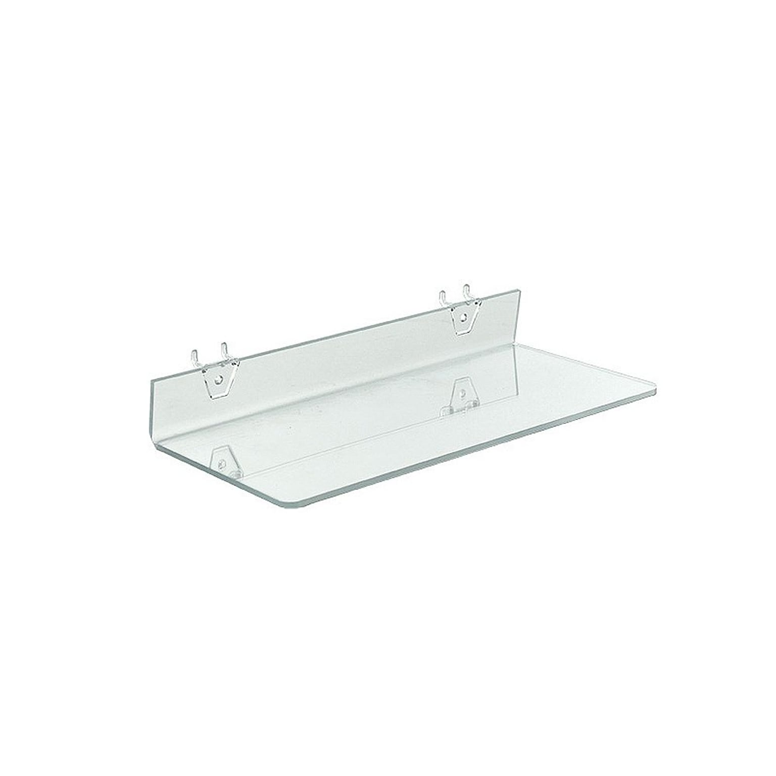 Azar® 16 x 6 Acrylic Shelf For Pegboard/Slatwall, Clear, 4/Pk