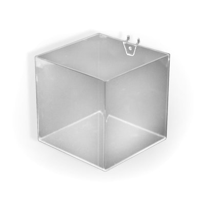 Azar Displays 6 Cube Bin for Pegboard or Slatwall, 4/Pack (556109)