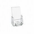 Azar® Counter Trifold Brochure Holder With Business Card Pocket, Clear, 100/Pack