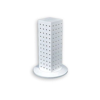 Azar 12(H) x 4(W) x 4(D) 4-Sided Revolving Pegboard Counter Display, White