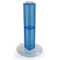 Azar® 24(H) x 4(W) x 4(D) 4-Sided Revolving Pegboard Counter Display, Blue Translucent