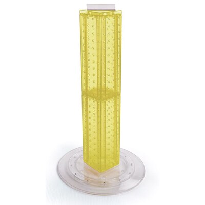 Azar® 24(H) x 4(W) x 4(D) 4-Sided Revolving Pegboard Counter Display, Yellow Translucent