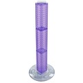 Azar® 36(H) x 4(W) x 4(D) 4-Sided Revolving Pegboard Counter Display, Purple Translucent