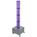 Azar® 48(H) x 4(W) x 4(D) 4-Sided Interlocking Pegboard Display Tower With Wheels, Purple