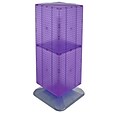 Azar® 40(H) x 14(W) x 14(D) Weighted 4-Sided Interlocking Pegboard Floor Display, Purple