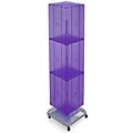Azar® 60(H) x 14(W) x 14(D) 4-Sided Interlocking Pegboard Floor Display, Purple