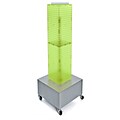 Azar® 40(H) x 8(W) x 8(D) 4-Sided Interlocking Pegboard Display Tower With Wheels, Green