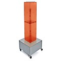 Azar® 40(H) x 8(W) x 8(D) 4-Sided Interlocking Pegboard Display Tower With Wheels, Orange