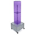 Azar® 40(H) x 8(W) x 8(D) 4-Sided Interlocking Pegboard Display Tower With Wheels, Purple