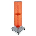 Azar® 40(H) x 8(W) x 8(D) 4-Sided Interlocking Pegboard Display Tower With Square Base, Orange