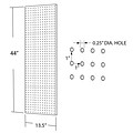 Azar Displays Pegboard Wall Panel Storage Solution, Size: 44x 13.5, 2-Pack, White (771344-WHT-2PK)