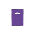 Shamrock 9 x 12 Low Density Single Layer Kidney Die-Cut Handle Bags; Purple, 1000/Carton