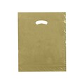 Shamrock 15 x 18 x 4 Low Density Single Layer Kidney Die-Cut Handle Bags; Gold, 500/Carton