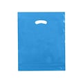Shamrock 15 x 18 x 4 Low Density Single Layer Kidney Die-Cut Handle Bags; Dark Blue, 500/Carton
