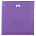 Shamrock 20 x 20 x 5 Low Density Single Layer Kidney Die-Cut Handle Bags; Purple, 500/Carton