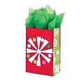 Shamrock 5-1/2x3-1/4x8-3/8 Printed Paper Toucan Shopping Bags; Christmas Chk/Snowflake Bling,100/CT