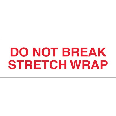 Tape Logic™ 2 x 55 yds. Pre Printed Do Not Break Stretch Wrap Carton Sealing Tape, 18/Pack
