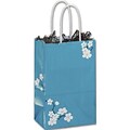 Bags & Bows® 5 1/4 x 3 1/2 x 8 1/4 Mini Blooming Beauty Shoppers, Blue, 25/Pack