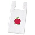 Bags & Bows® 23 x 11 1/2 x 7 Apple Pre-Printed T-Shirt Bags, White, 1000/Pack