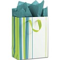 Bags & Bows® 8 x 4 x 10 Lucky Lines Euro-Shoppers, Lime Green, 100/Pack